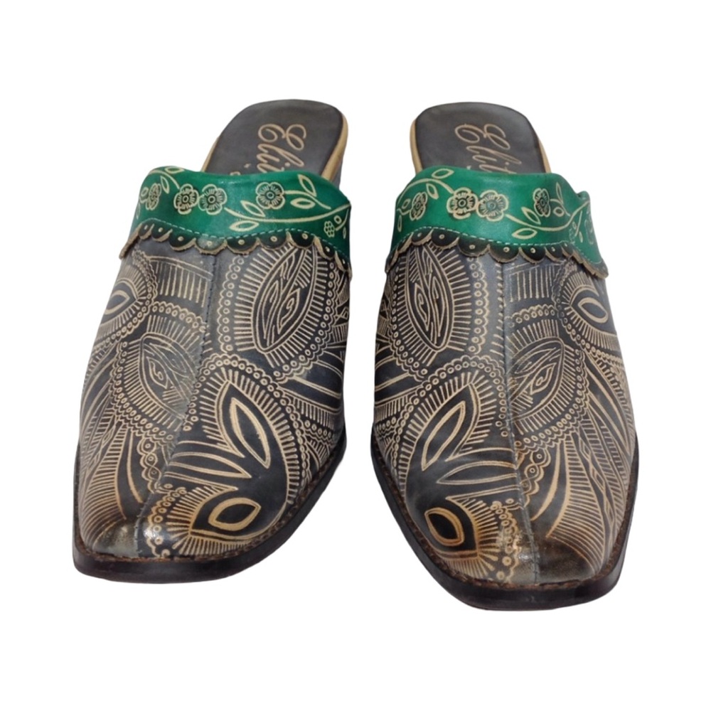 Elite By Corkys Scroll Mule Size 10 Leather Upper - image 3